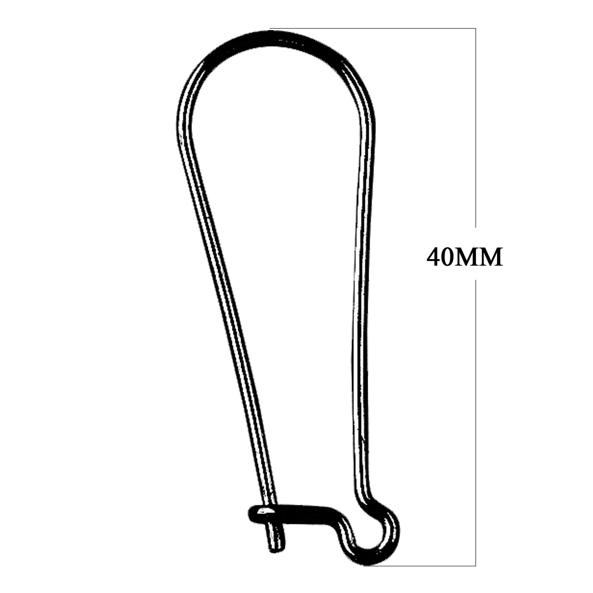 Black Rhodium Overlay Long Hook Earwire Jewelry Finding Handcrafted In India