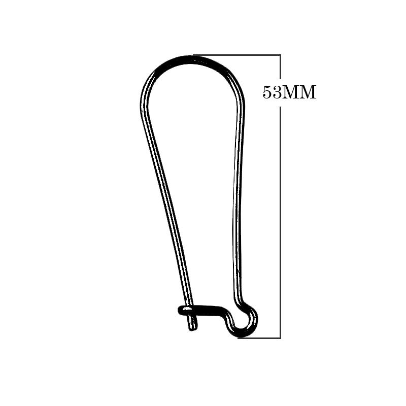 Black Rhodium Overlay Long Hook Earwire Jewelry Finding Handcrafted In India