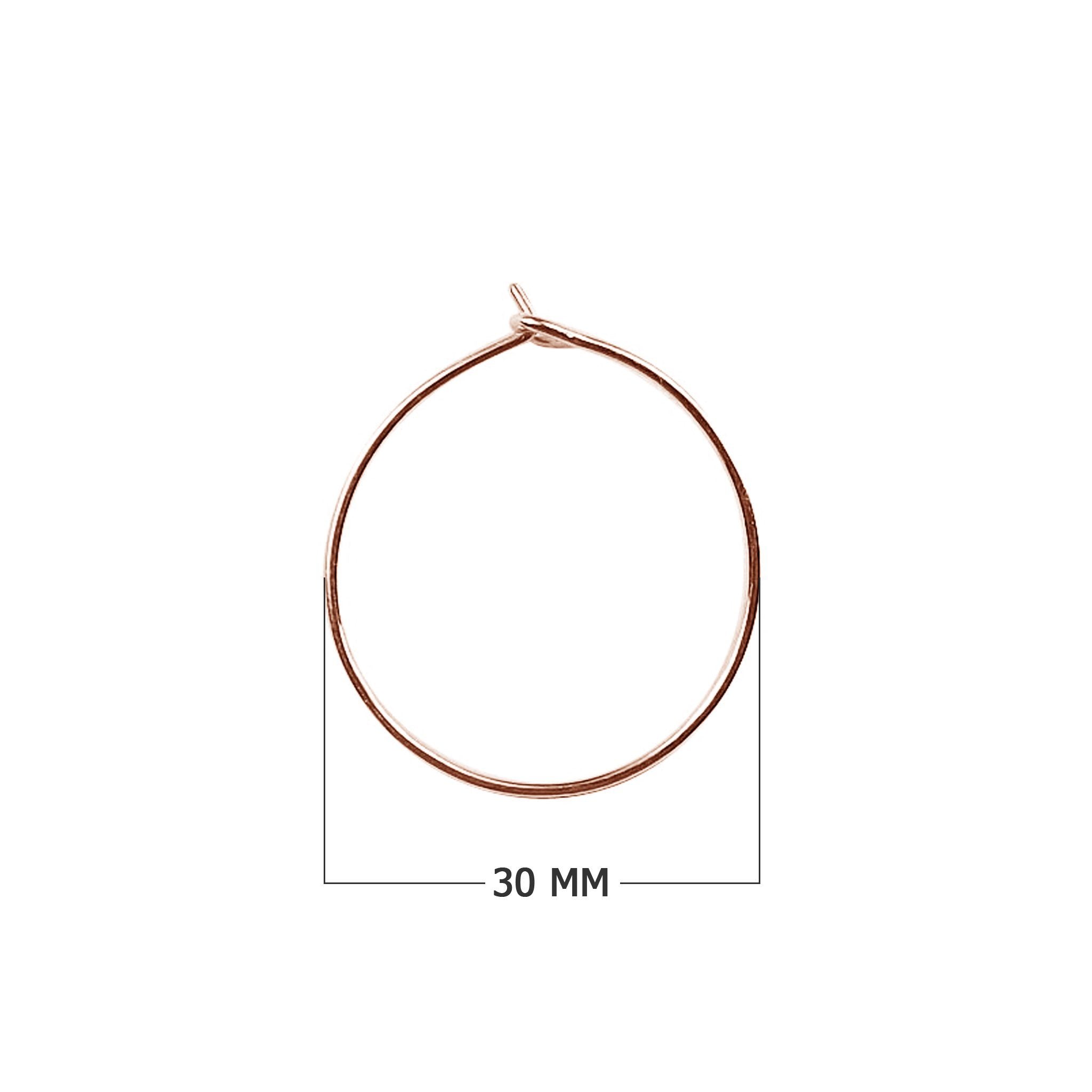 Rose Gold Overlay Round Hoop Earwire Handcrafted In India For Jewelry Making