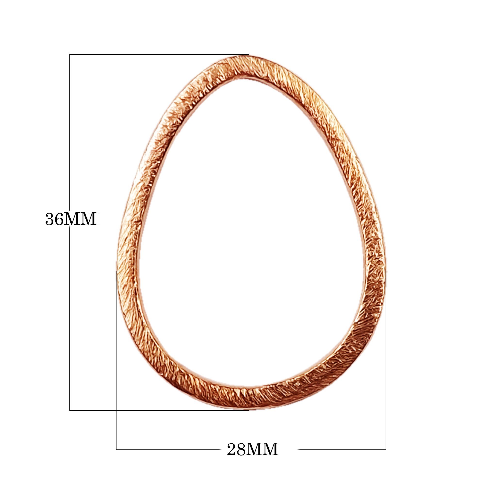 Rose Gold Overlay Textured Teardrop Connector Handcrafted In India For Jewelry Making