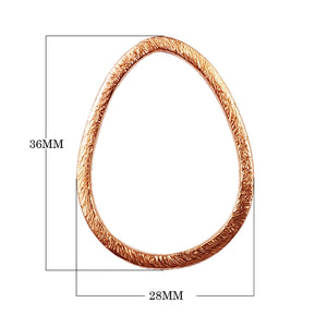 Rose Gold Overlay Textured Teardrop Connector Handcrafted In India For Jewelry Making