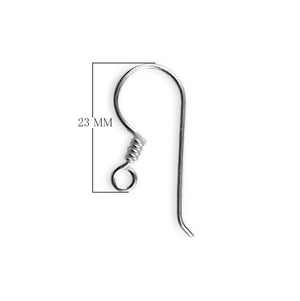 Silver Overlay Coil Hook Earwire for jewelry making with polished finish