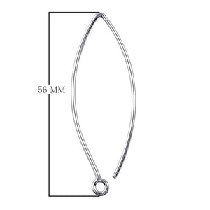 Silver Overlay Long Marquise Earwire for jewelry making with polished finish