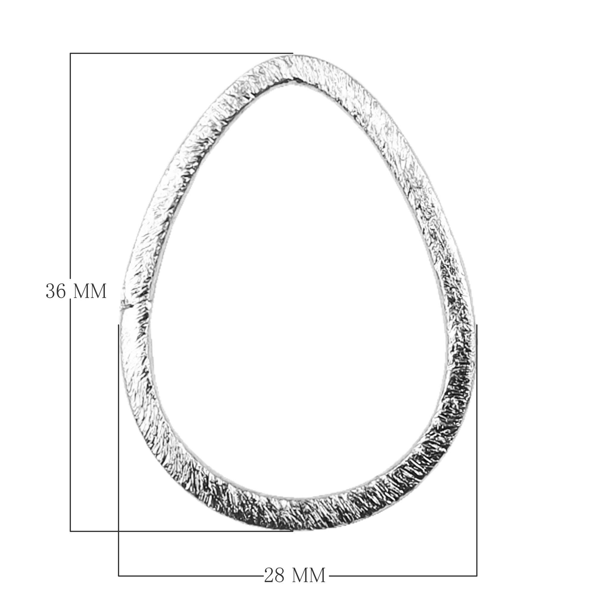 Silver Overlay Textured Teardrop Connector Wholesale handcrafted in India with polished silver overlay finish