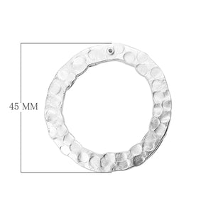 Silver Overlay Textured Round Connector Wholesale handcrafted in India with hammered and polished silver overlay finish