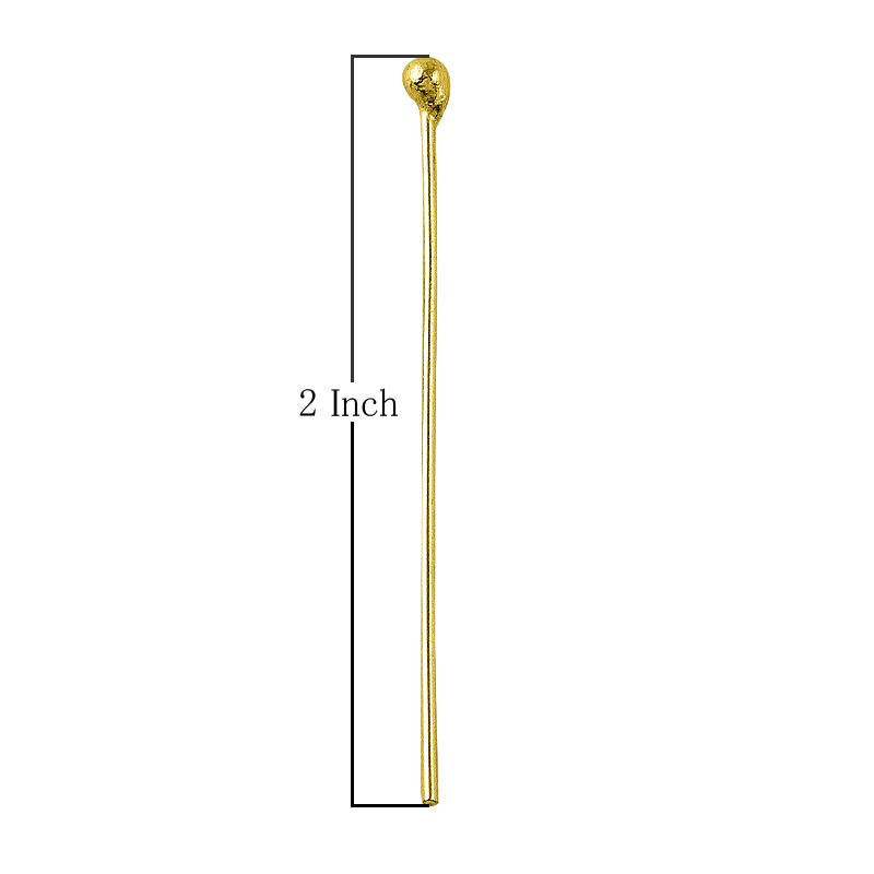 Minimalist long gold-overlay copper stick pin with rounded tip for jewelry making.