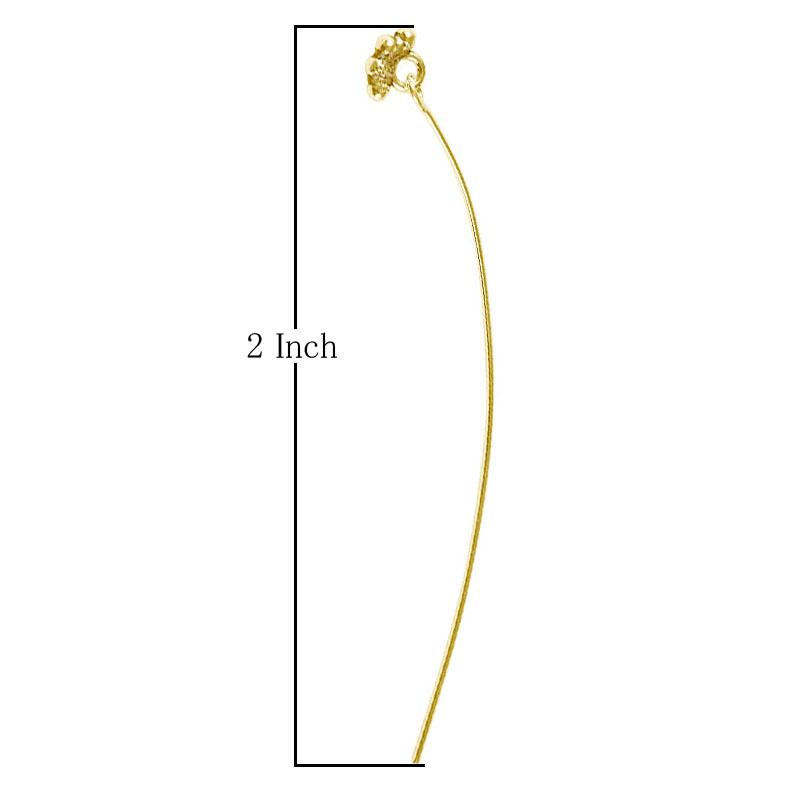Long 18K gold overlay copper head pin with floral granulated cluster.