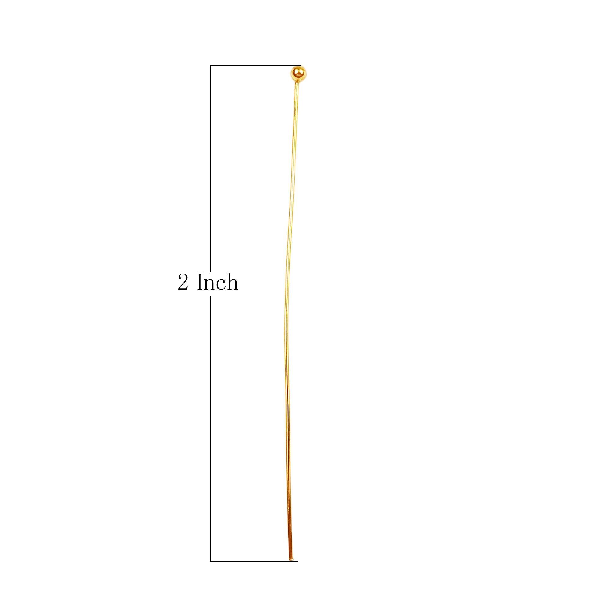 18K gold overlay copper head pin with smooth round bead top.