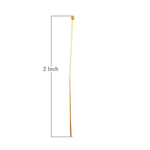 18K gold overlay copper head pin with smooth round bead top.