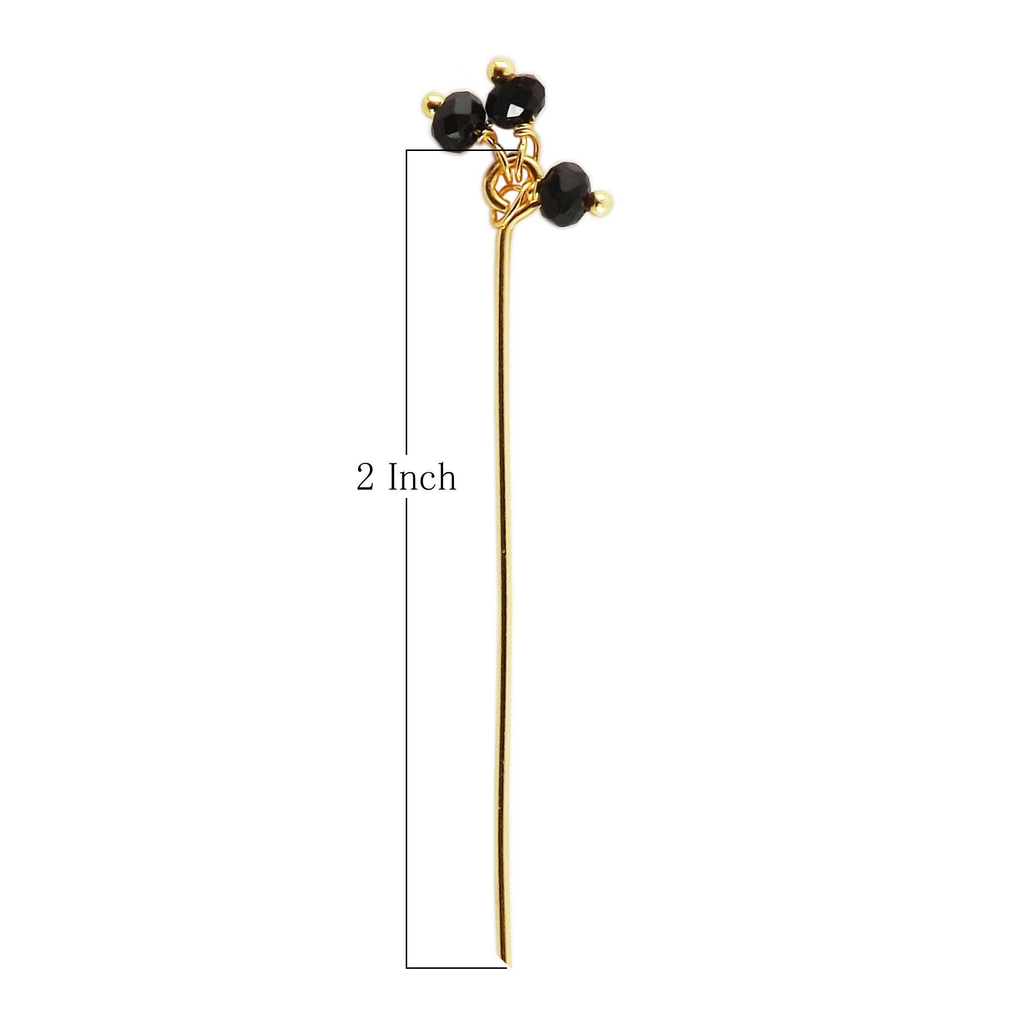 18K gold overlay copper head pin with Black Crystal Quartz bead cluster.