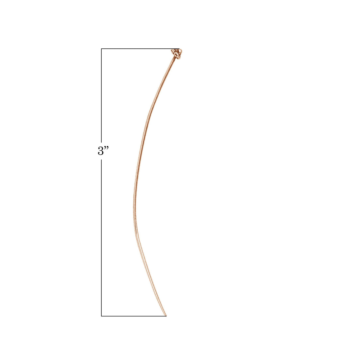 Handcrafted cone head pin with rose gold overlay over copper made in India for wholesale jewelry use.