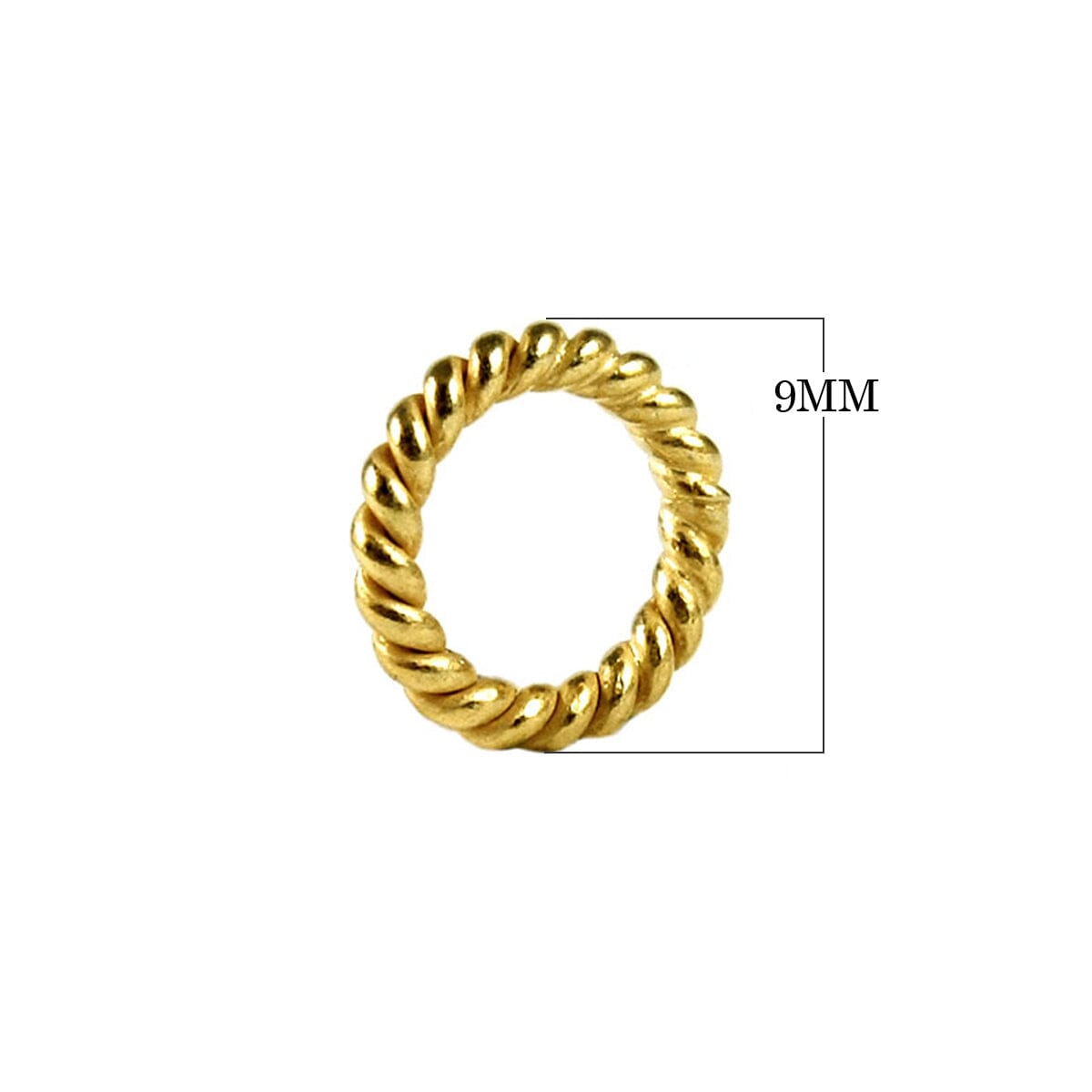 Wholesale twisted rope 18K Gold Overlay Over Copper ring component handcrafted in India with polished finish