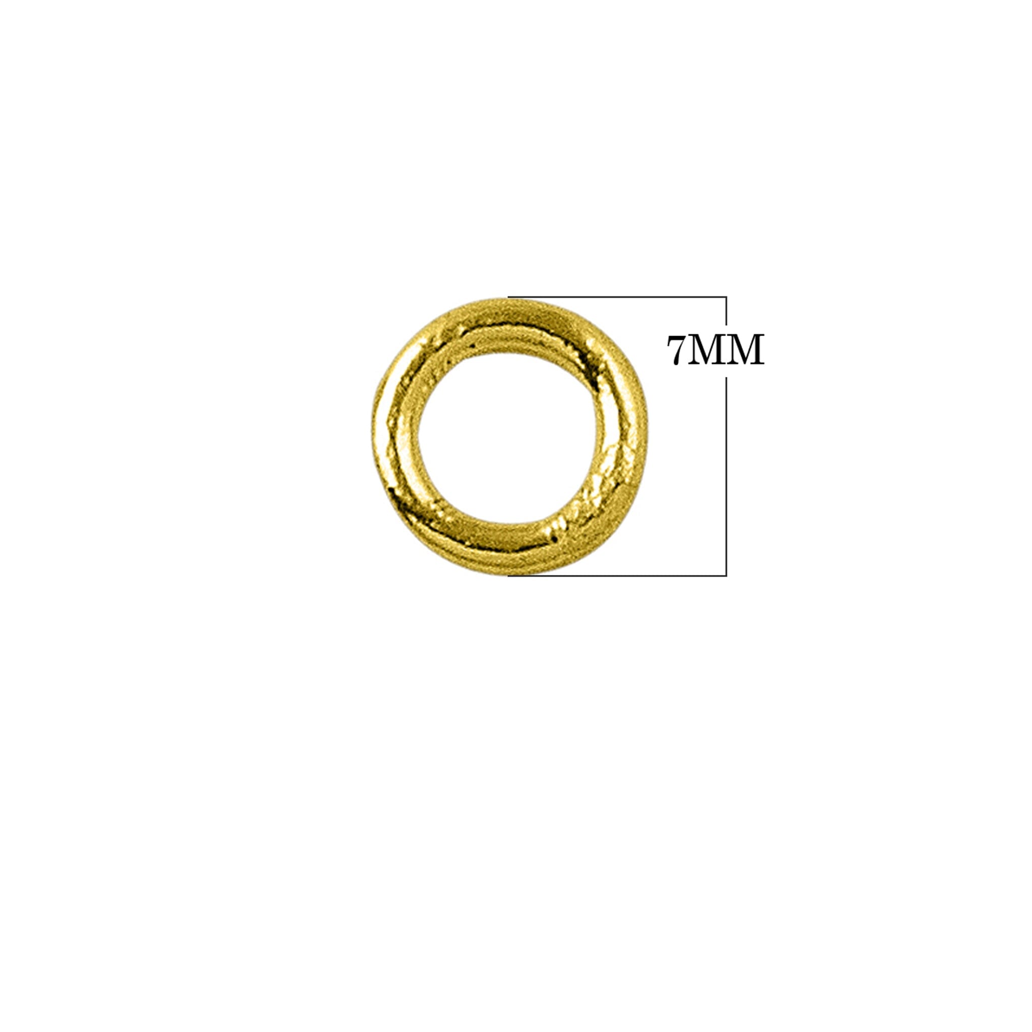 Handcrafted closed jump ring with 18K gold overlay over copper, polished finish, artisan jewelry component from India.