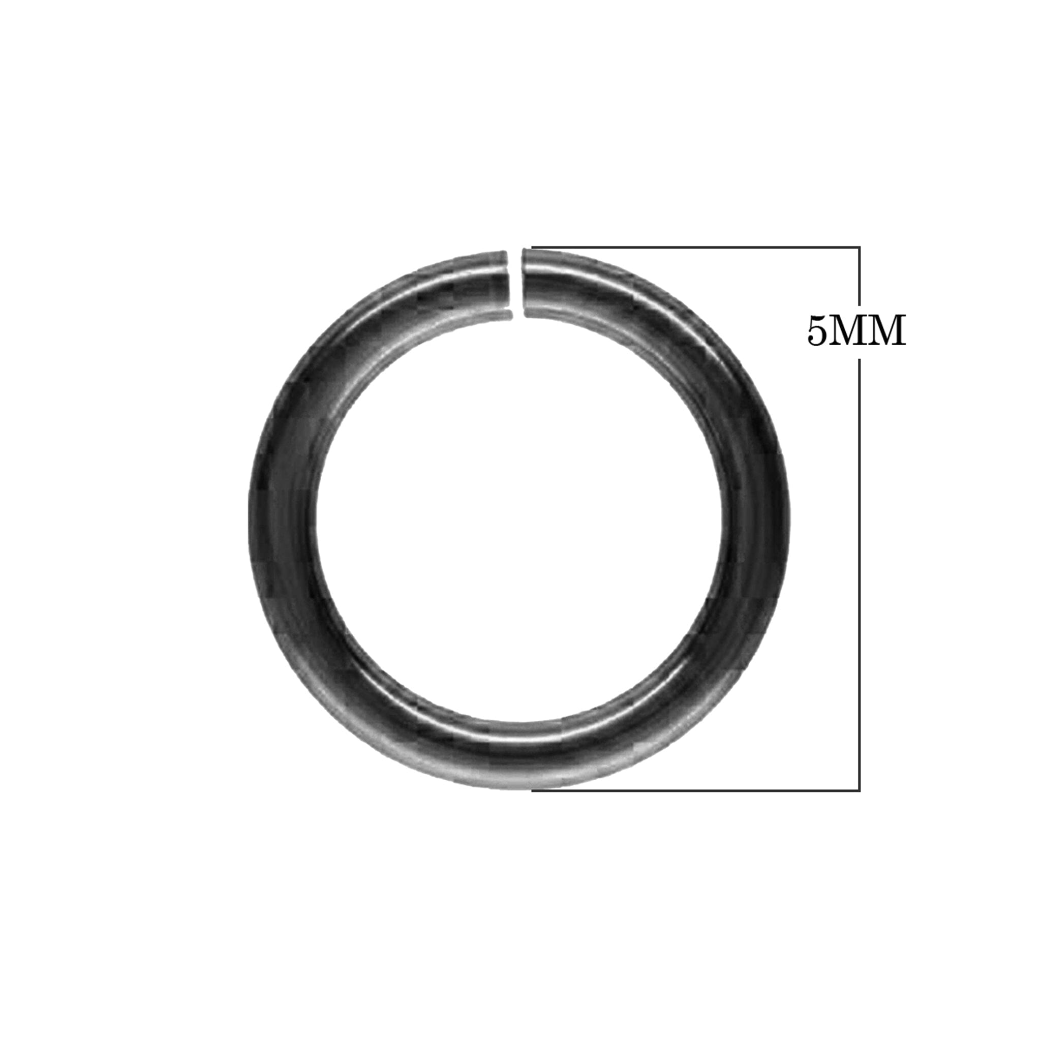 JOR-100 Black Rhodium Overlay Open Jump Ring Beads Bali Designs Inc 5MM 