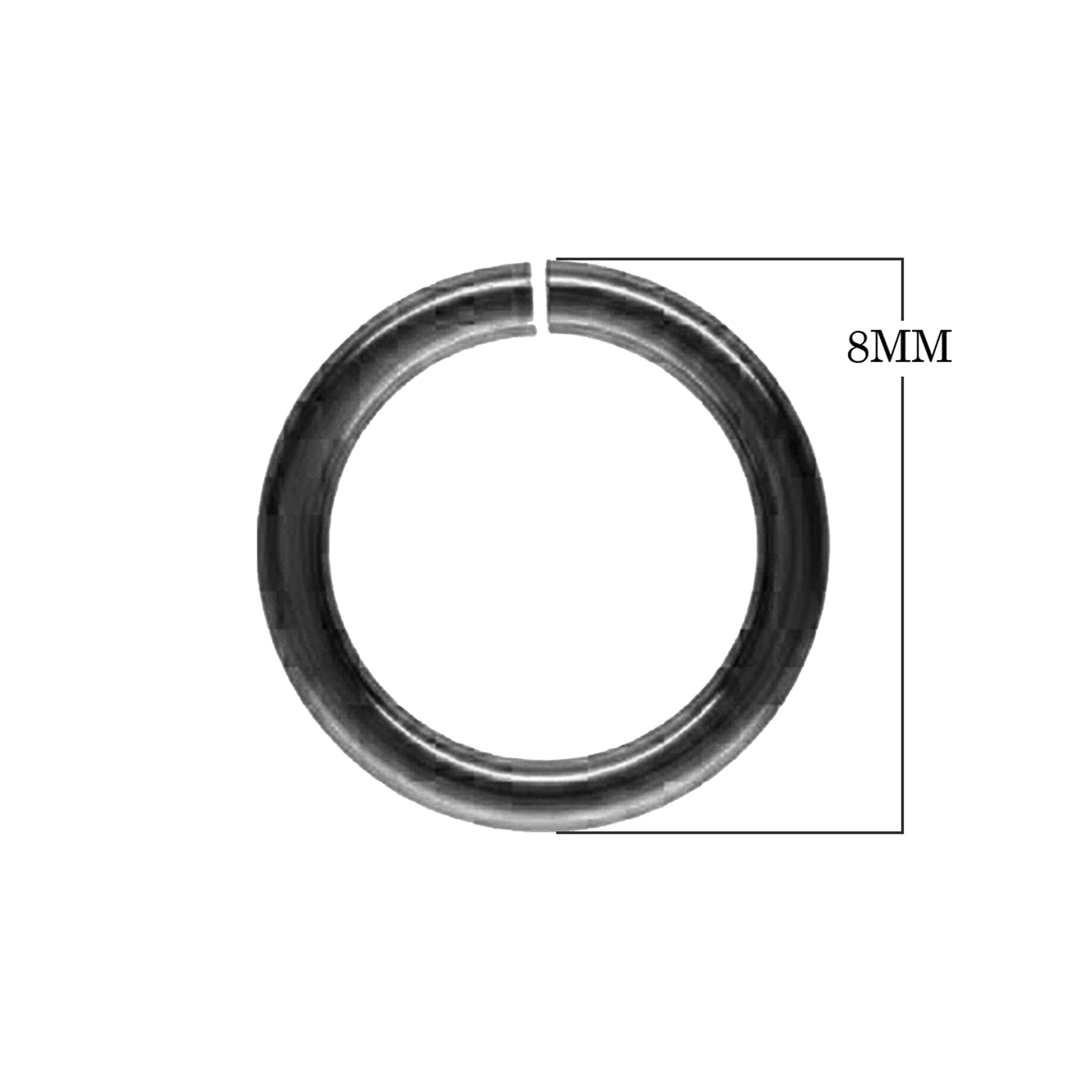 JOR-100 Black Rhodium Overlay Open Jump Ring Beads Bali Designs Inc 8MM 