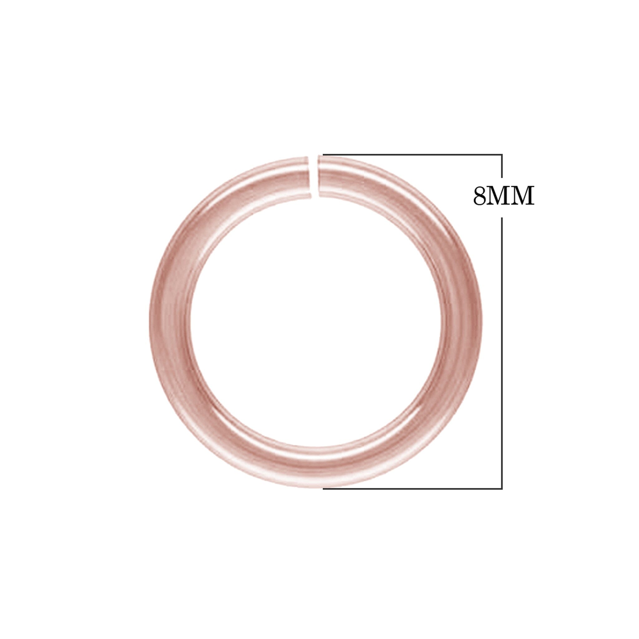 JORG-100 Rose Gold Overlay Open Jump Ring Beads Bali Designs Inc 8MM 
