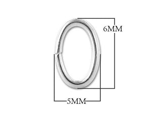 JOSF-104 Silver Overlay Oval Open Jump Ring Beads Bali Designs Inc 6X5MM 