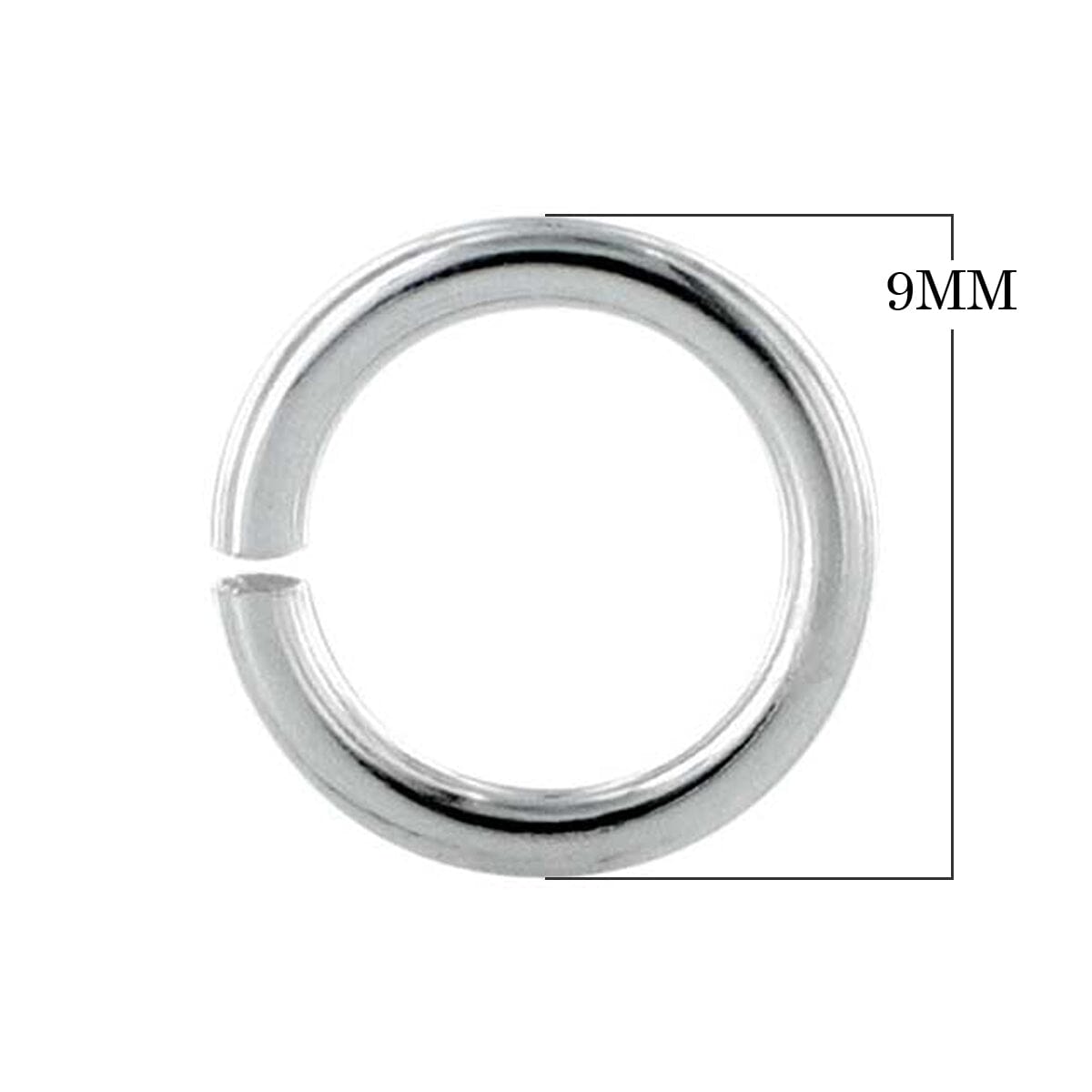 JOSS-100 Sterling Silver Open Jump Ring Beads Bali Designs Inc 9MM 