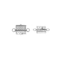 Sterling silver clasp connector lock with textured cylindrical design handcrafted in India