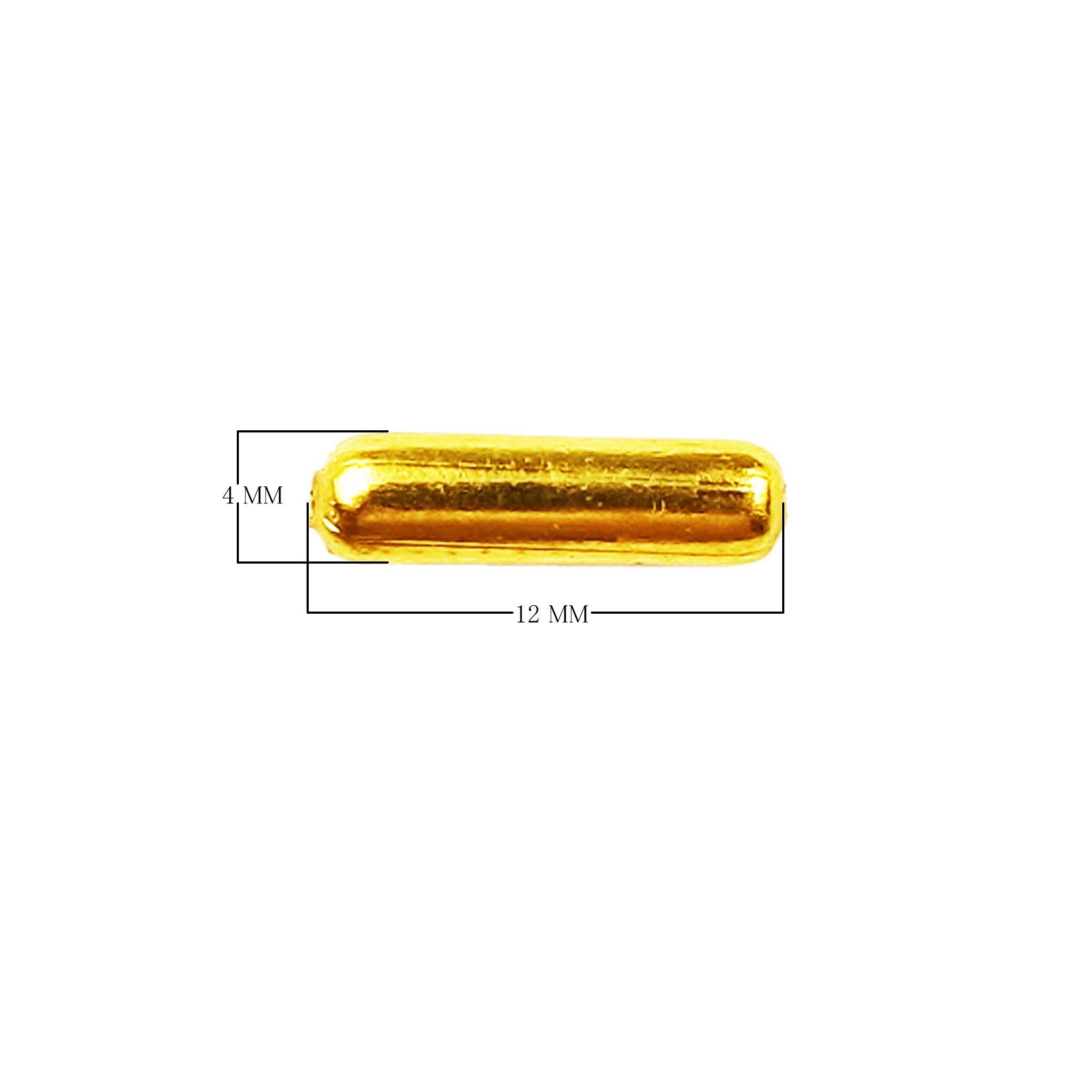 18K Gold Overlay Tube Over Copper straight smooth jewelry component handcrafted in India for wholesale