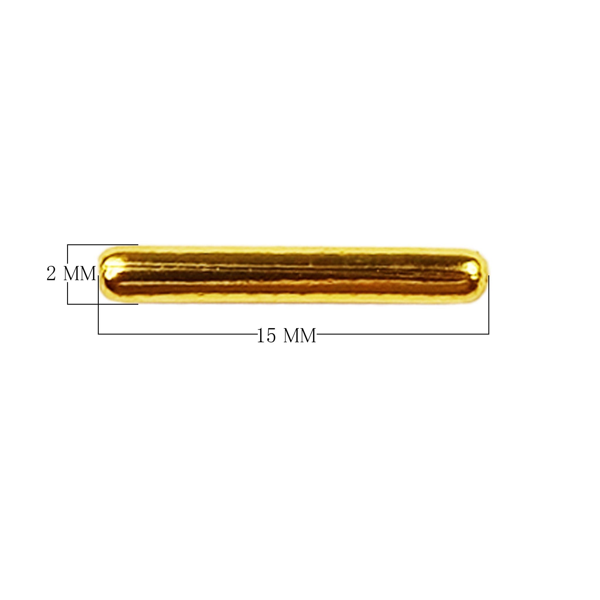 18K Gold Overlay Tube Over Copper straight smooth jewelry component handcrafted in India for wholesale