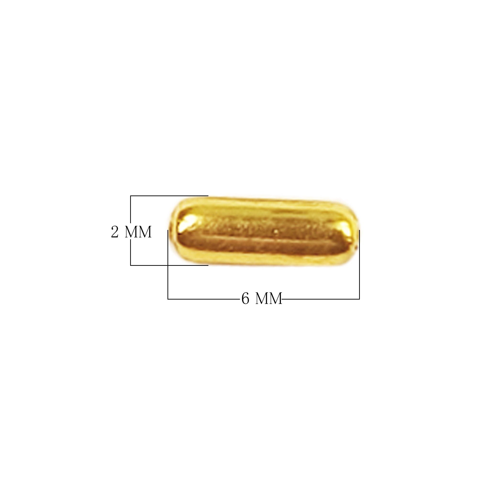 18K Gold Overlay Tube Over Copper straight smooth jewelry component handcrafted in India for wholesale