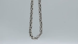 Sterling silver 5mm Balinese chain necklace with handwoven design and hook clasp