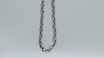 Sterling silver 5mm Balinese chain necklace with handwoven design and hook clasp