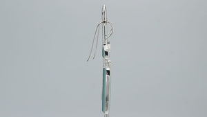 Sterling silver long drop earrings with Abalone Shell and modern geometric design for wholesale collections.