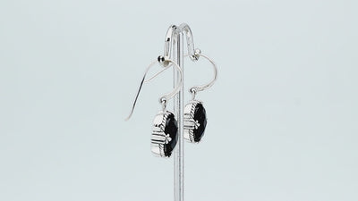 Sterling silver Green Quartz oval-cut drop earrings with handcrafted rope detailing