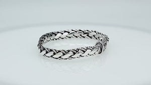 Wholesale Sterling Silver Braided Chain Bracelet With Oxidized Finish Handcrafted In Bali