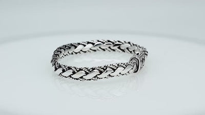Wholesale Sterling Silver Braided Chain Bracelet With Oxidized Finish Handcrafted In Bali