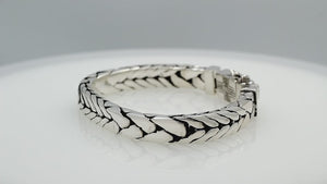 Silver Woven Chain Bracelet With Box Clasp And Safety Latch In 925 Sterling Silver For Wholesale