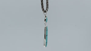 Wholesale Sterling Silver Turquoise Shell Pendant With Trillion & Rectangle Drop Design Handcrafted In Bali