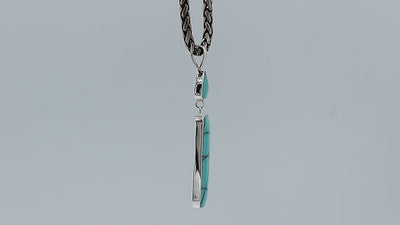 Wholesale Sterling Silver Turquoise Shell Pendant With Trillion & Rectangle Drop Design Handcrafted In Bali