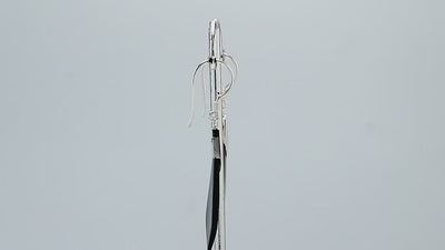 AE-1021-SHB Sterling Silver Diamond Shape Earring With Black Shell Jewelry Bali Designs Inc 