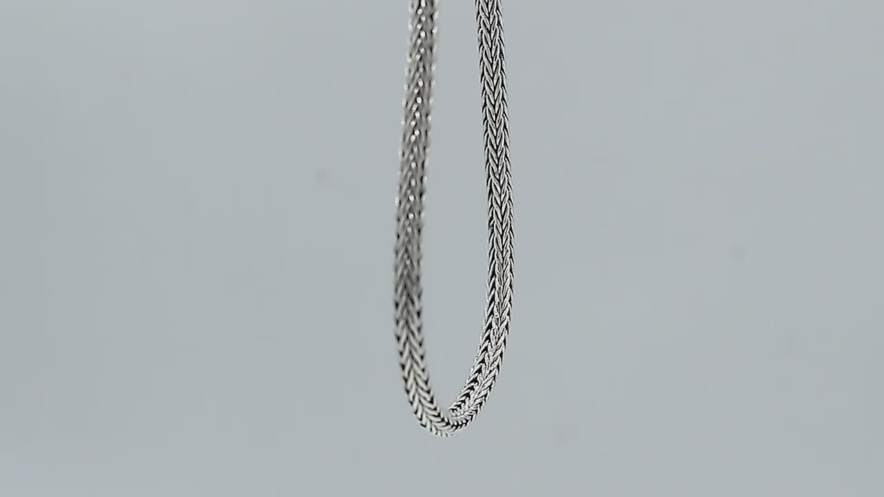 Sterling silver 4MM Tulang Naga  chain necklace, handcrafted unisex Bali jewelry wholesale