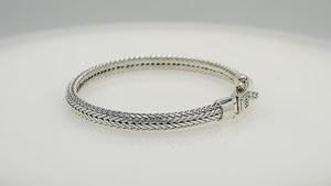 Sterling Silver 5x6MM Bali Woven Bracelet with Decorative Clasp wholesale jewelry