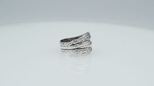 Wholesale sterling silver braided dome ring with rope pattern and polished silver bands, handcrafted artisan jewelry from Bali.