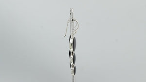 Wholesale sterling silver earrings with triple round black shell inlays, handcrafted in Bali