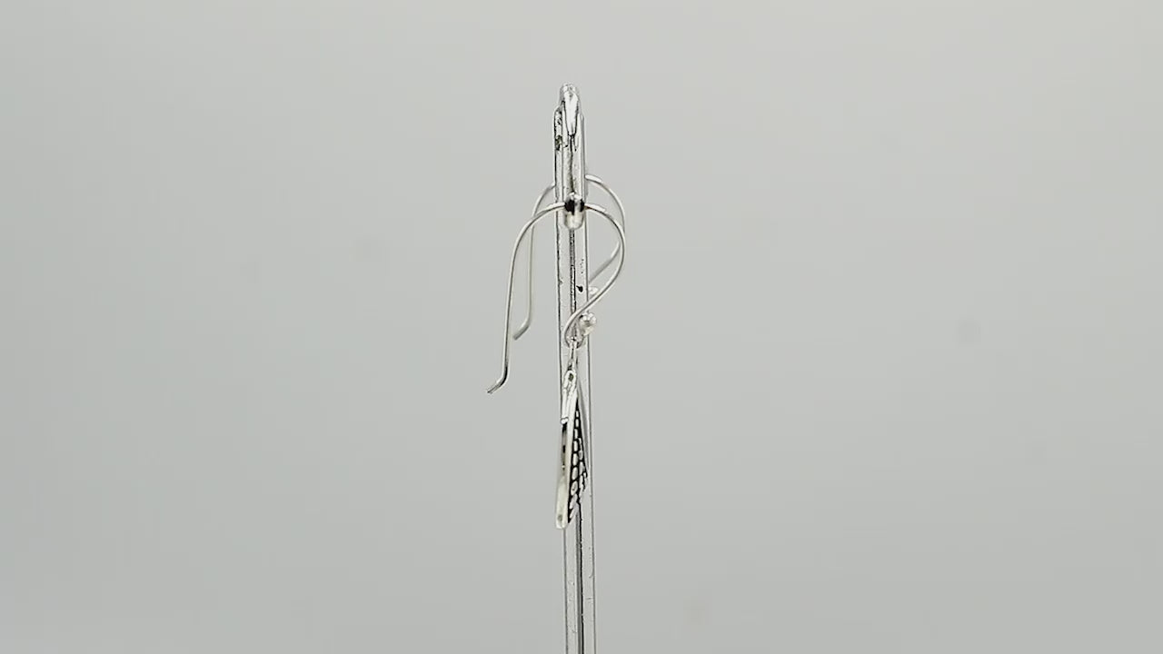 Sterling silver Black Shell earrings with polished finish for wholesale collection.