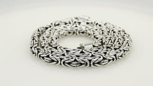 Sterling silver 8mm Balinese chain necklace with handwoven design and hook clasp