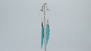 Mother Of Pearl Silver Leaf Drop Earrings
