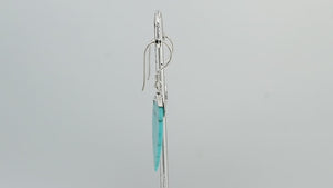 Sterling silver Turquoise Shell teardrop earrings with earwire lock