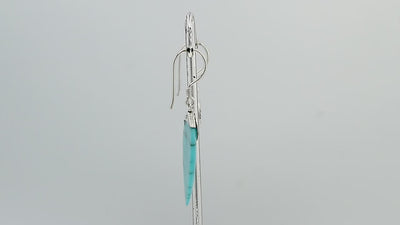 Sterling silver Turquoise Shell teardrop earrings with earwire lock