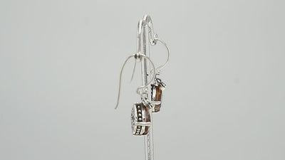 Citrine Quartz prong-set Sterling Silver earrings