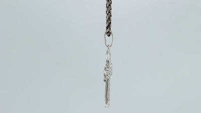 Sterling silver cross pendant featuring a cracked textured pattern, polished edges, and bold symbolic detailing suitable for wholesale jewelry collections