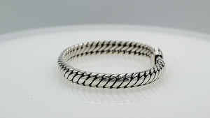 Silver Curb Chain Bracelet With Textured Push Clasp In 925 Sterling Silver For Wholesale