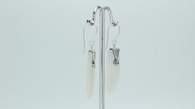 Artisan Mother Of Pearl silver earrings with scroll detail