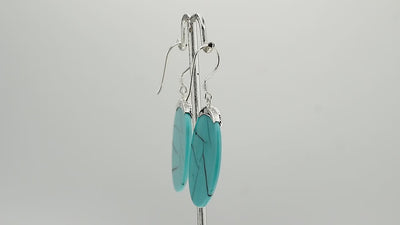 “Wholesale sterling silver oval earrings with Turquoise, handcrafted Bali beadwork 925 silver jewelry for bulk orders”